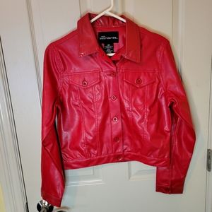 No Boundaries -  Red Leather Jacket Size Med
